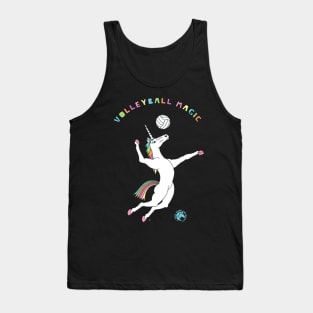 Volleyball Magic Unicorn Outline Tank Top